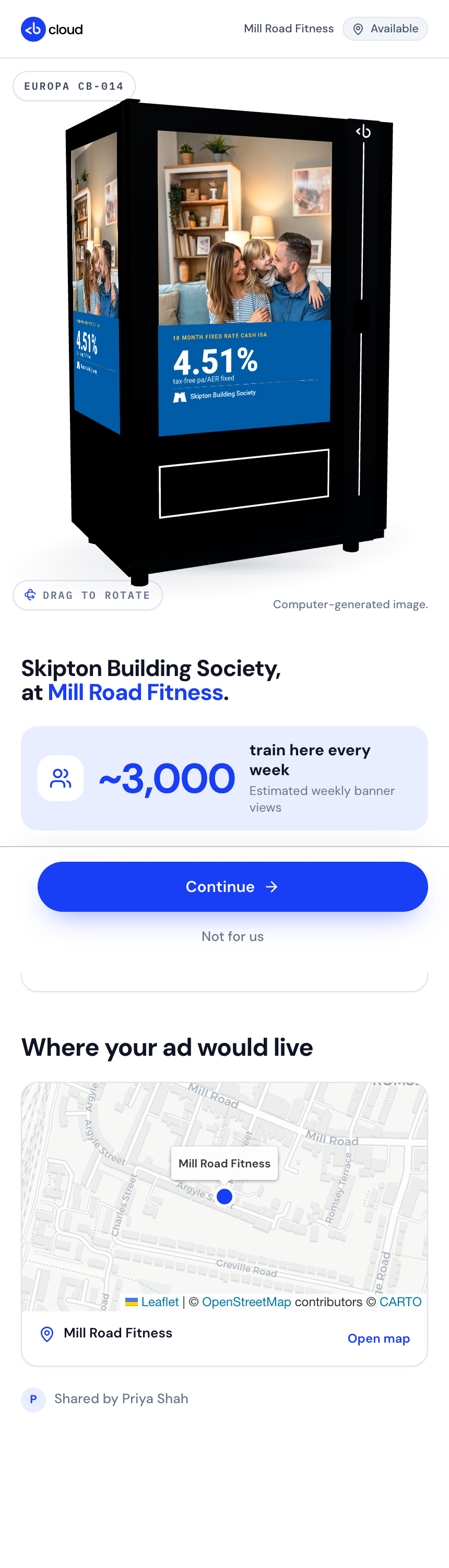 The Skipton opportunity page on a phone